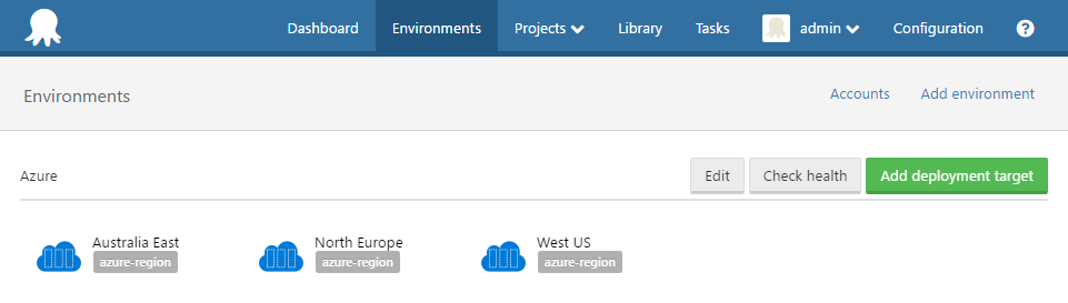 Cloud Region Targets in Environment