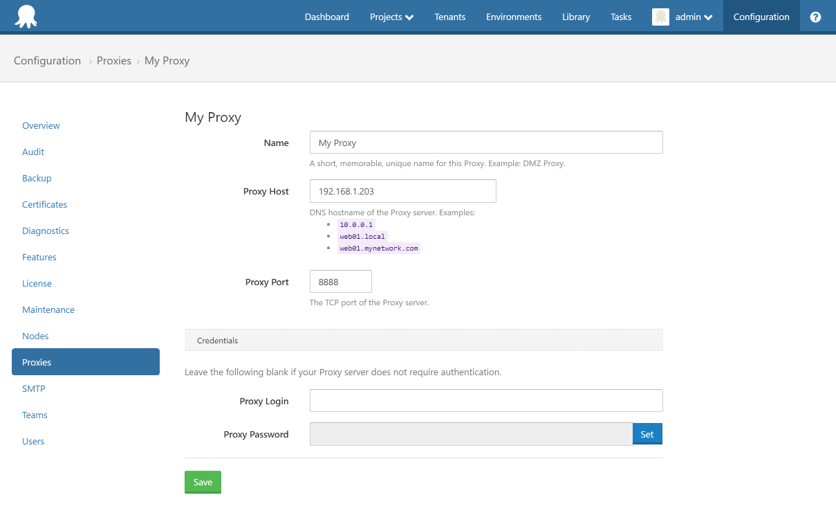 Creating a proxy