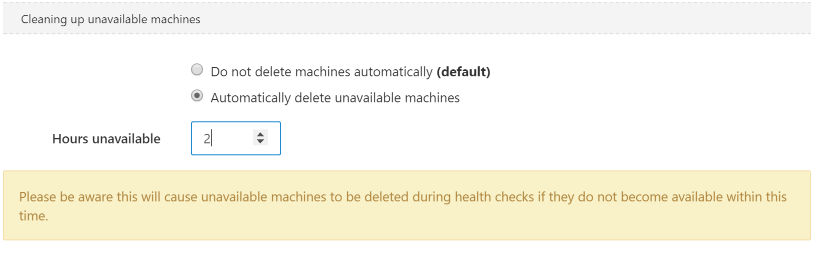 Automatically delete machines