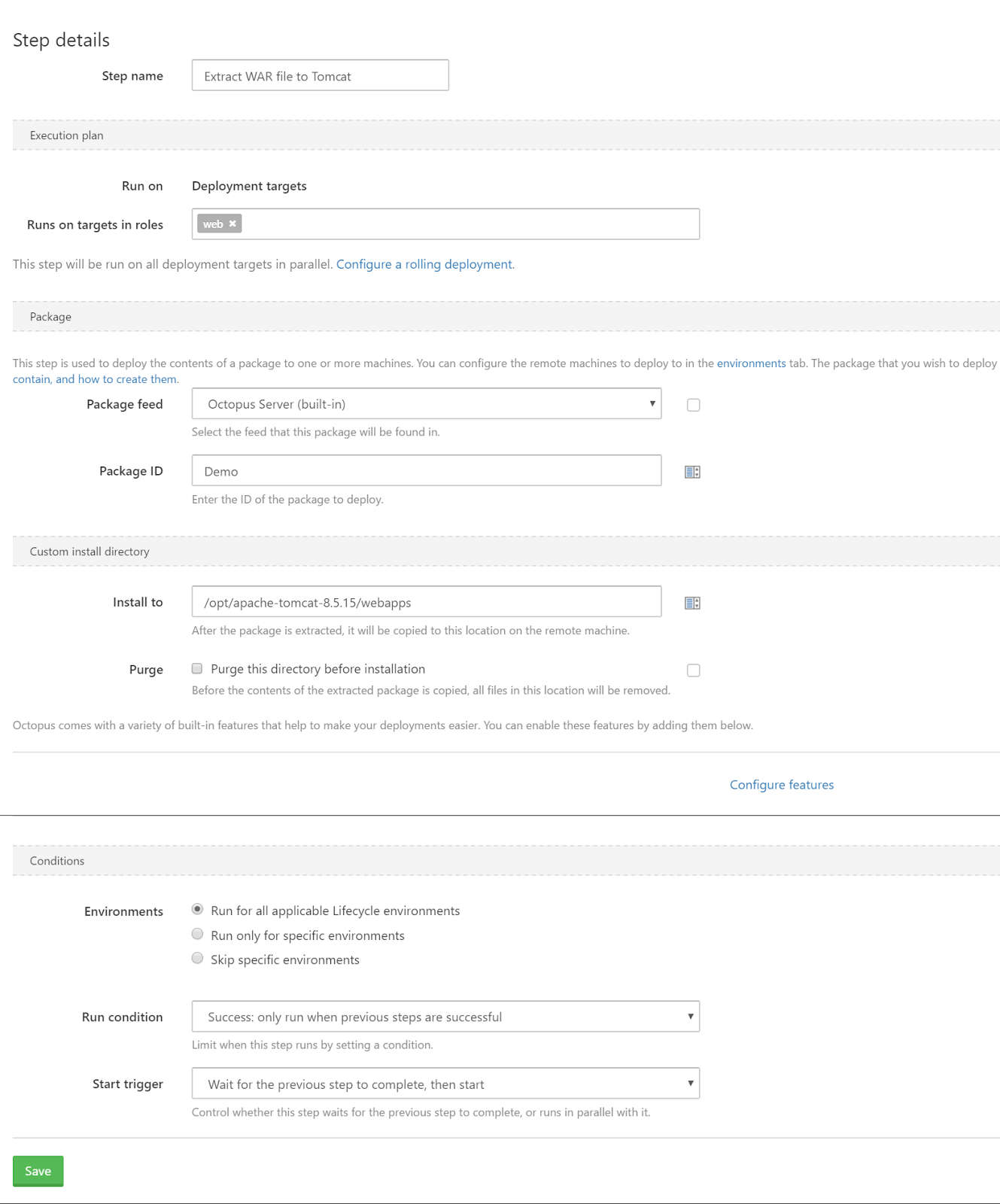 Deploy Package Configuration