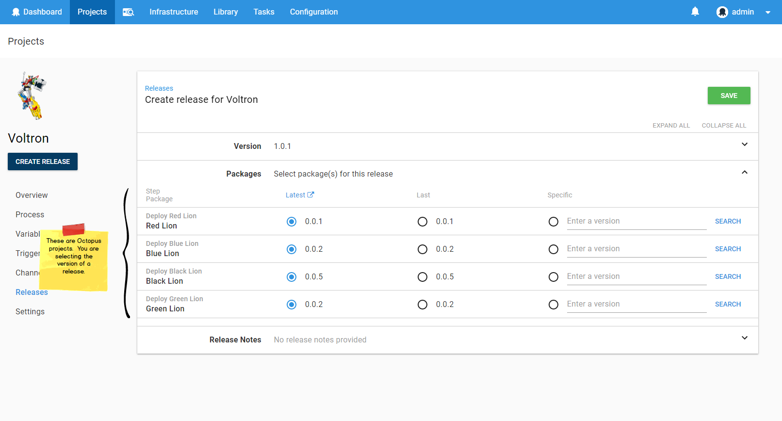 Deploy Release Step - Create Release