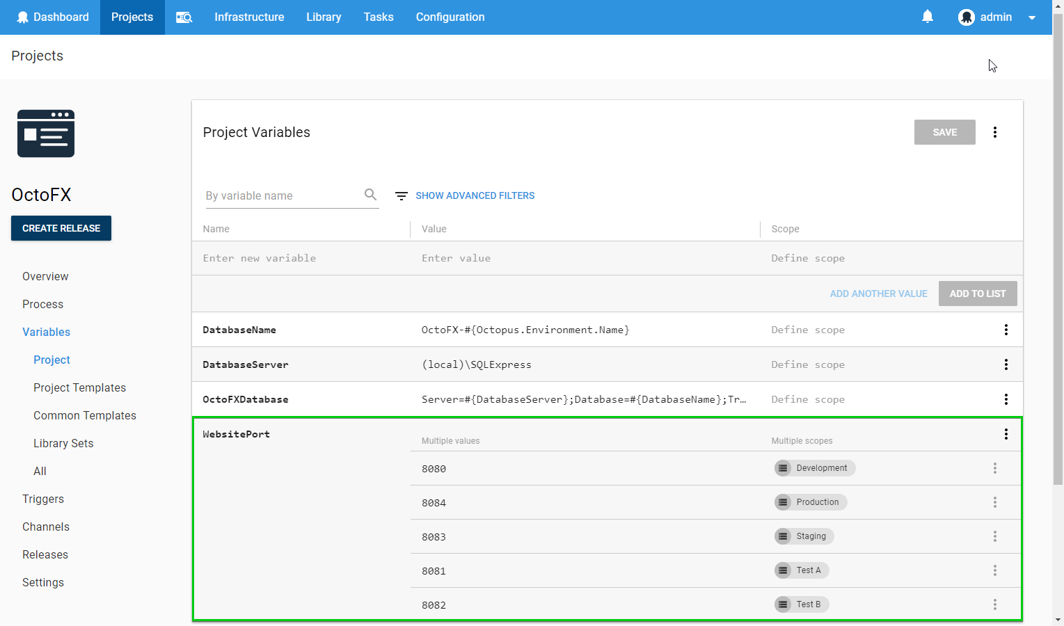 Improved variable groups