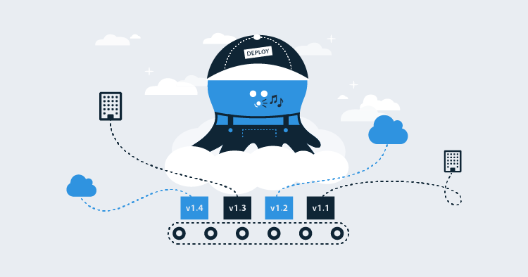 Octopus Deploy in the clouds illustration