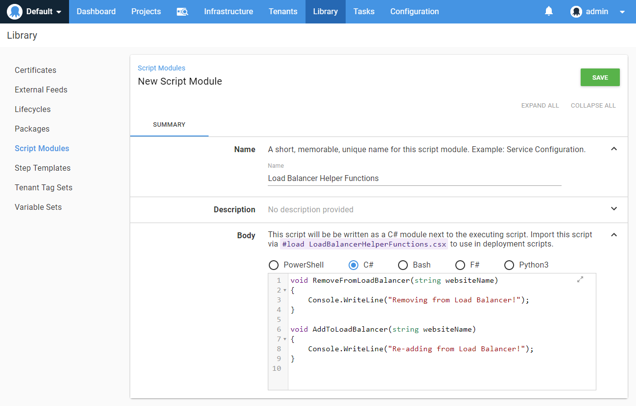 New C# Script Module