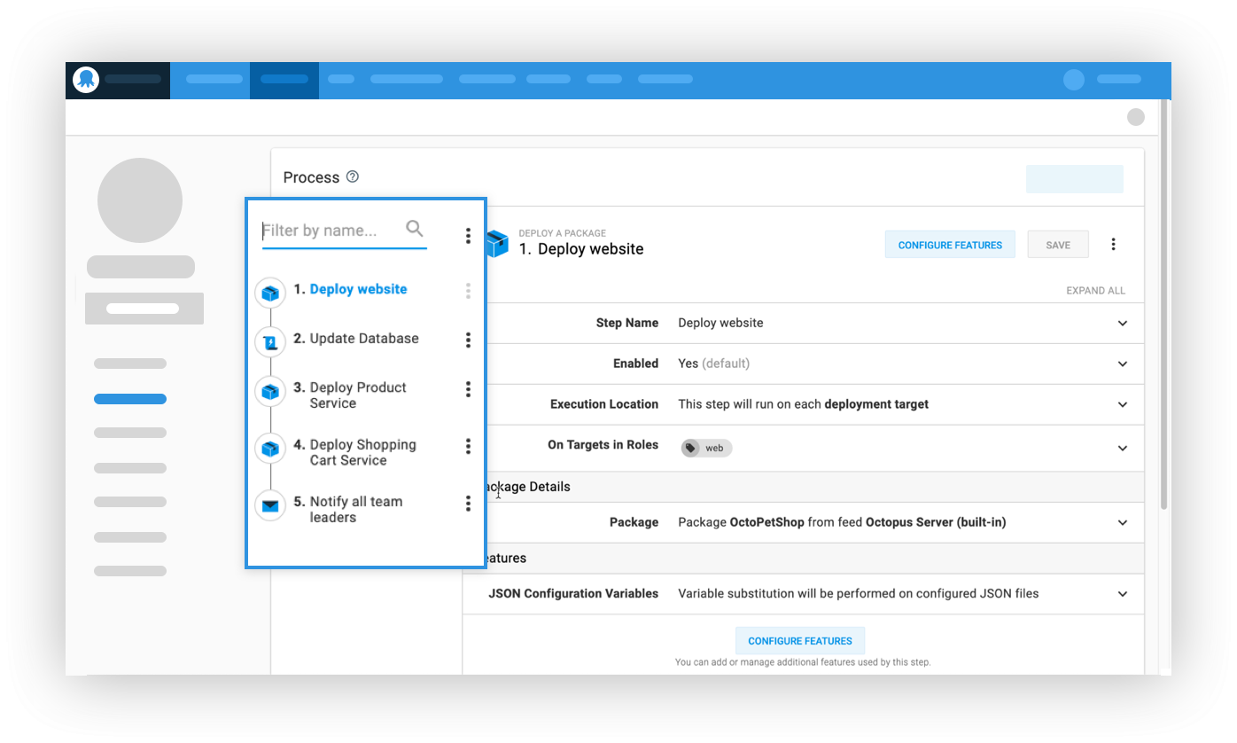 Streamlined deployment process editor