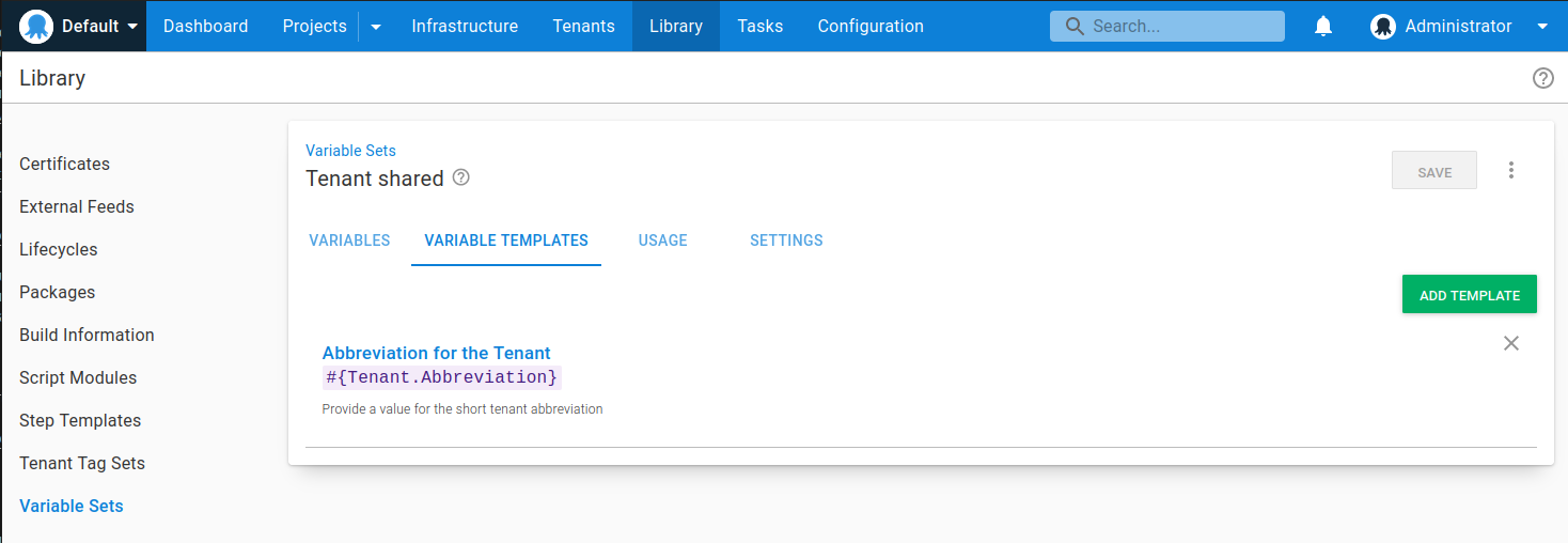 Common variable template