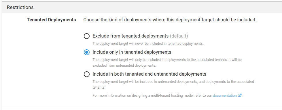 Tenant target restrictions