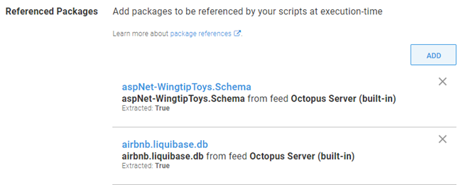 Octopus dashboard showing Referenced Packages in opposite order