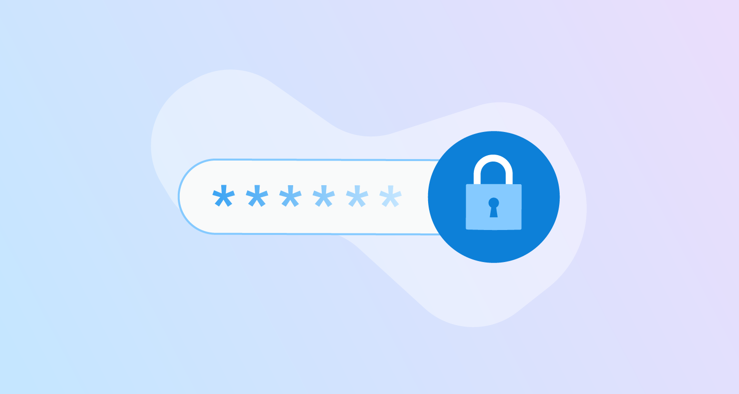 Locked padlock beside an online form input field showing 6 asterisks to represent a password.
