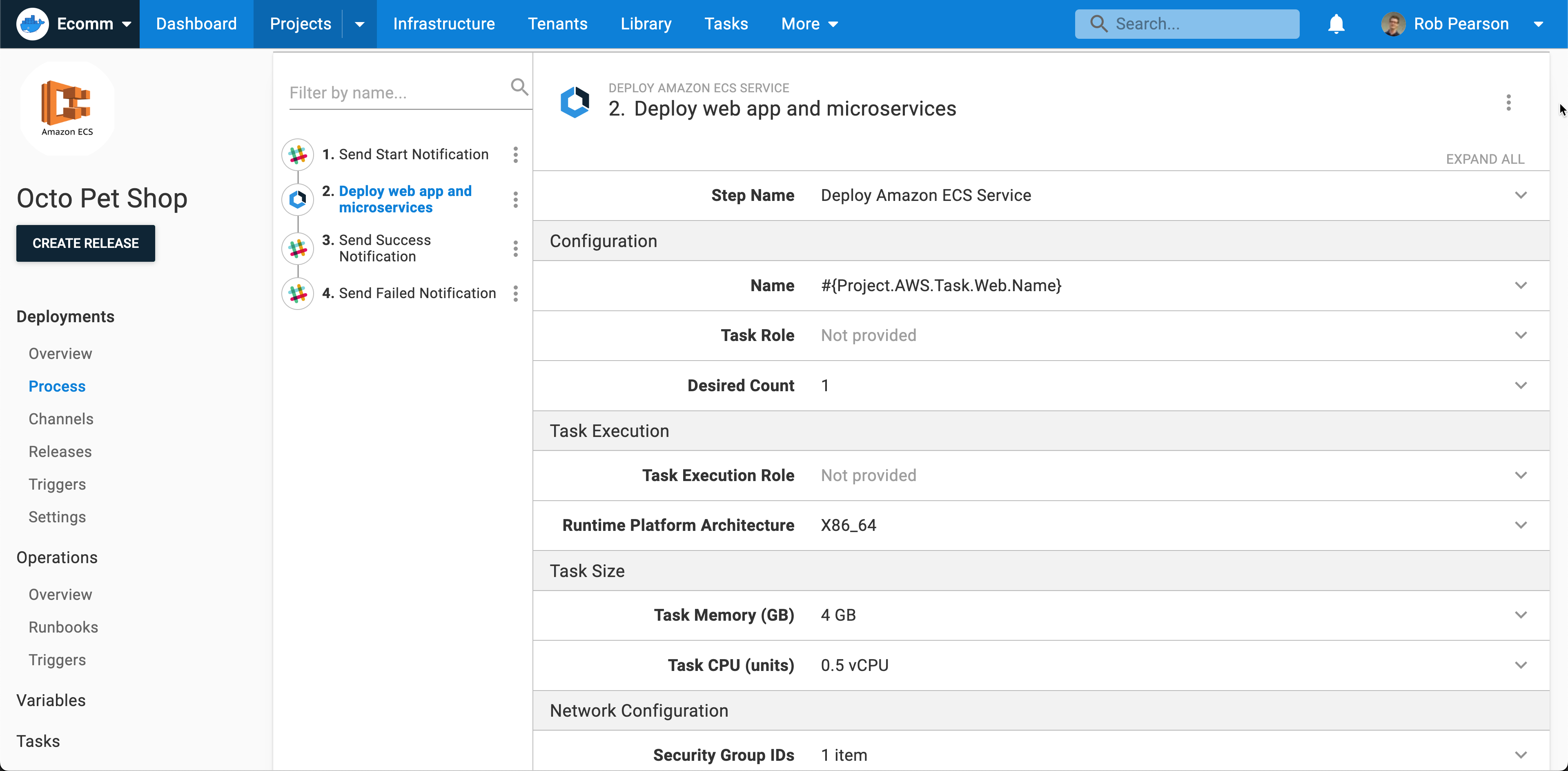 Amazon ECS guided step for easy configuration