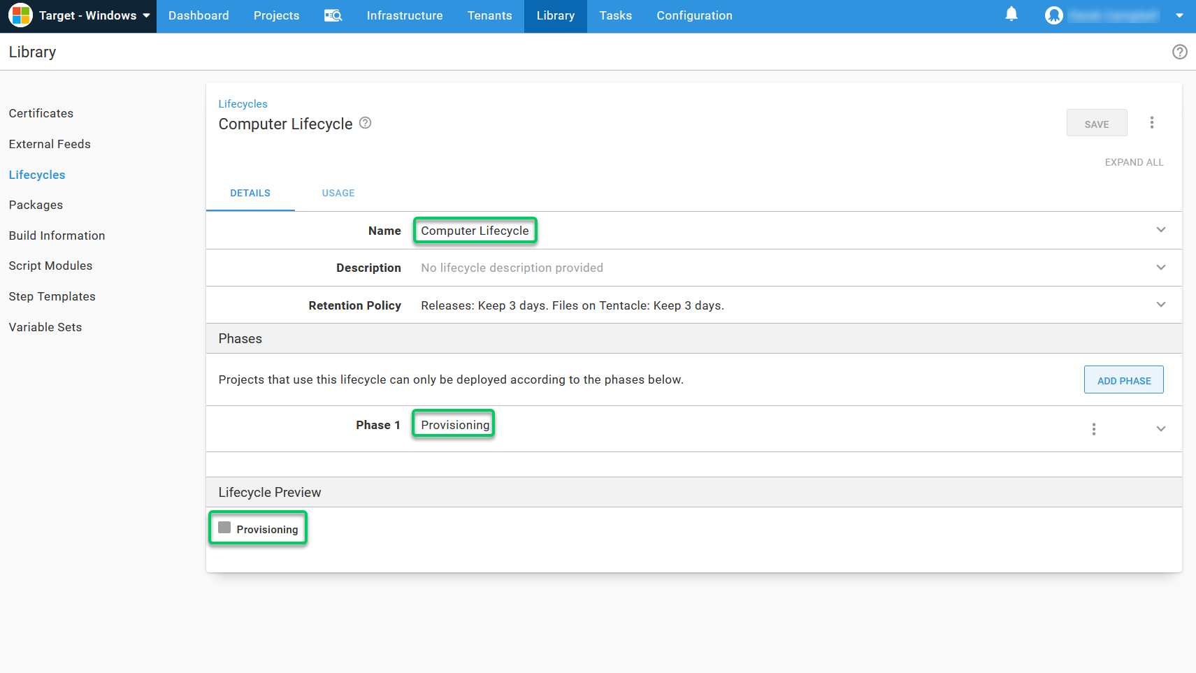 Adding a Provisioning lifecycle