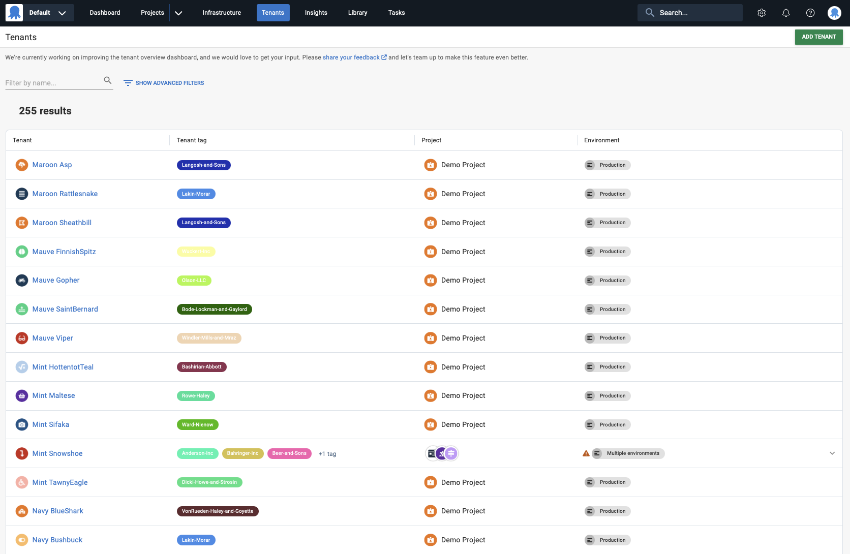 An image of the new & redesigned tenant overview dashboard