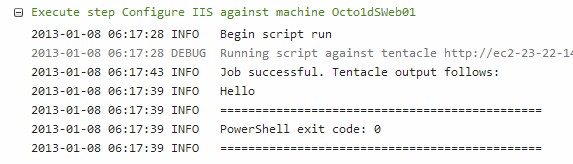 Output from PowerShell