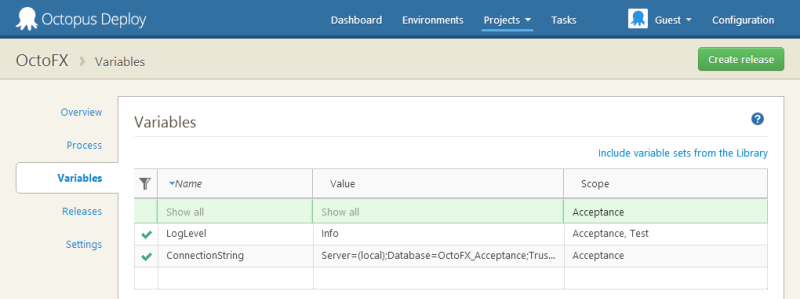 Filtering and sorting variables