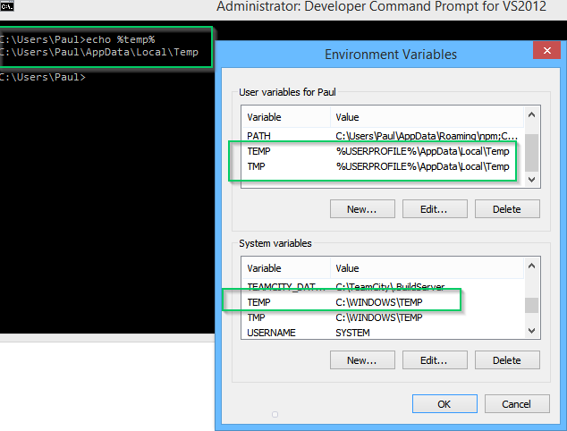 Environment variables