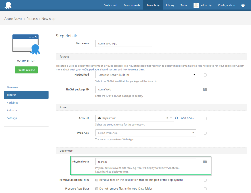 Web App Physical Path