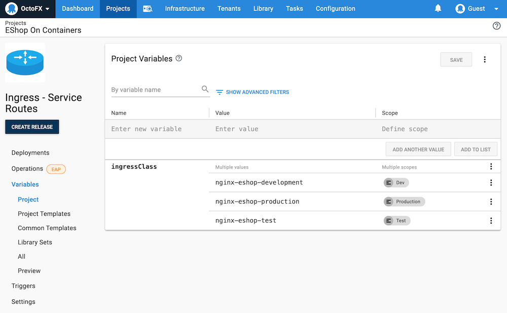 Variables Octopus Deploy